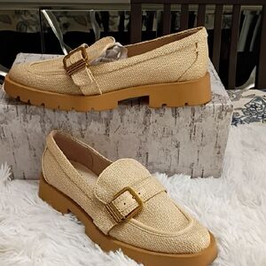 Dolce Vita Ericka Women's Sz 9.5 M Rafia Lug Sole Loafers Shoes